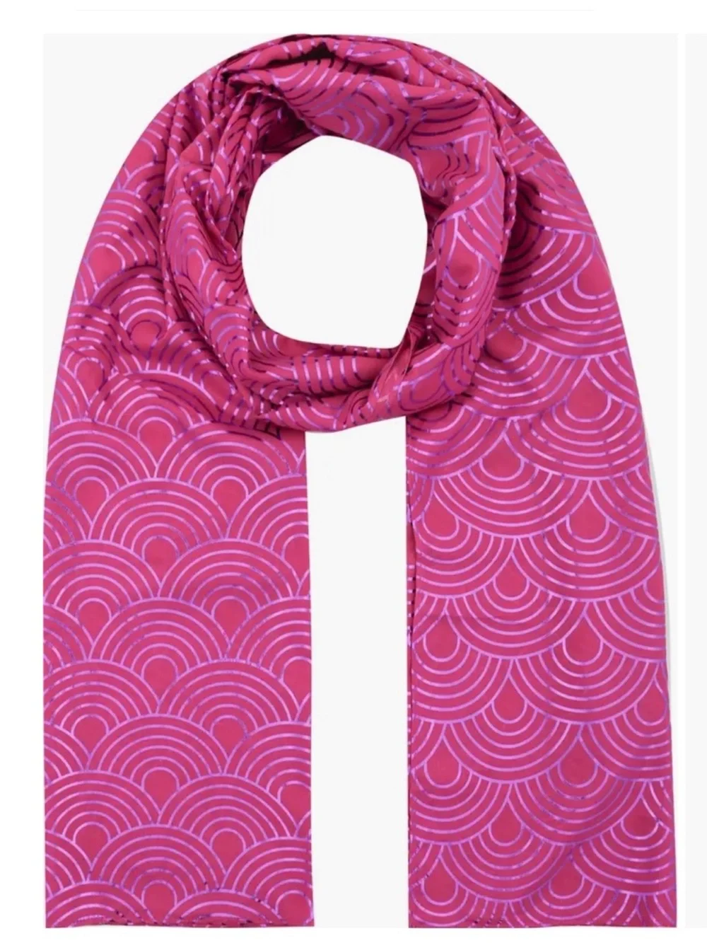 Kurt Geiger fuchsia pink metallic scarf